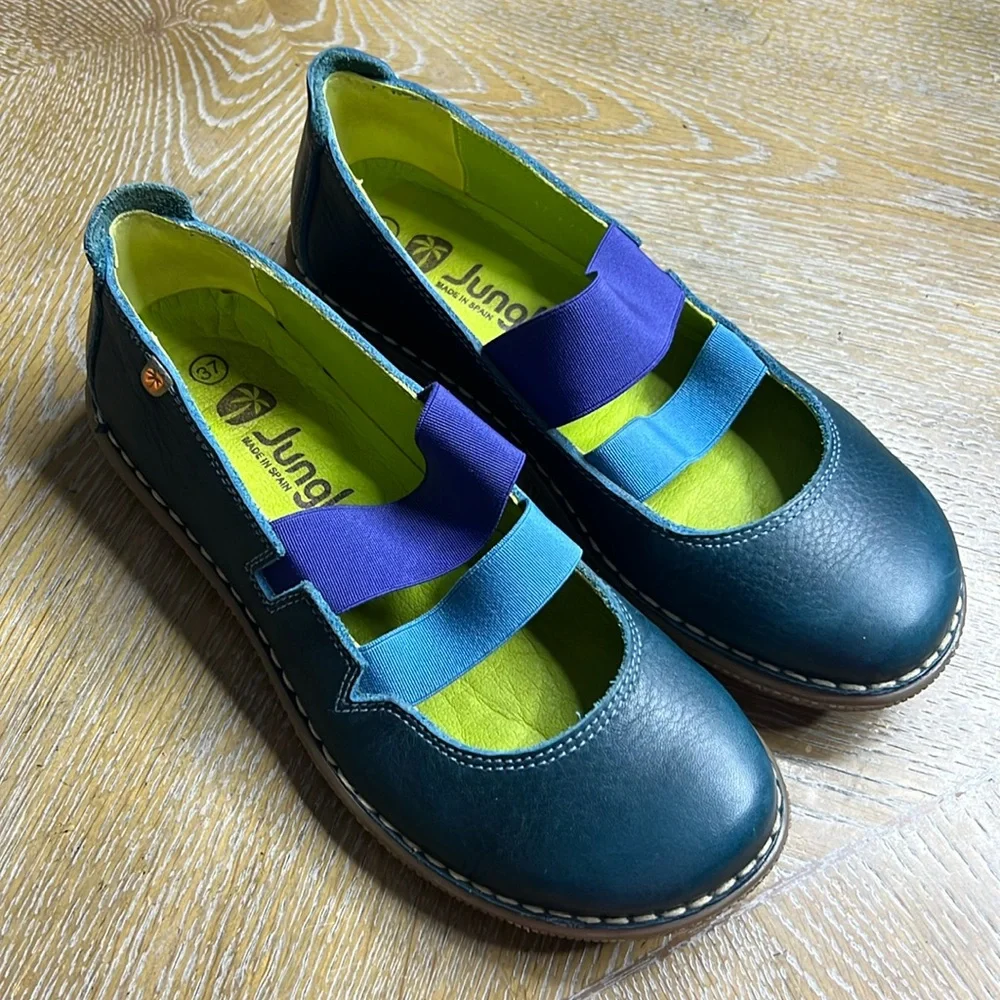 JUNGLA Leather Ballerina Flats Shoes 37 - Picture 1 of 10